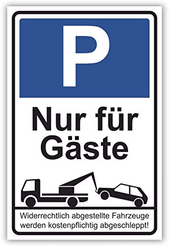 SCHILDER HIMMEL anpassbares Parkverbot Parken verboten Schild 42x29cm Alu-Verbund mit Schrauben, Nr 45 Nur für Gäste eigener Text/Bild verschiedene Größen/Materialien von SCHILDER HIMMEL