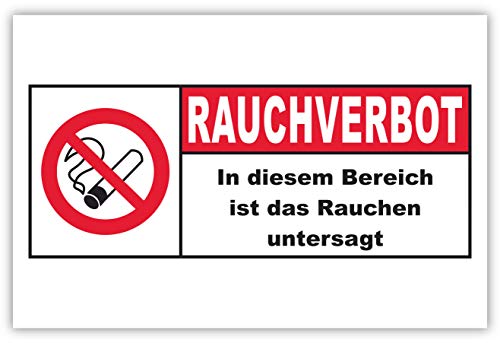 SCHILDER HIMMEL anpassbares Rauchen verboten Schild 21x15cm Kunststoff, Rauchverbot Nr 88 eigener Text/Bild verschiedene Größen/Materialien von SCHILDER HIMMEL