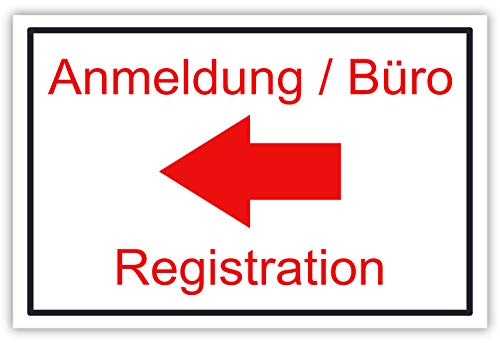 SCHILDER HIMMEL apassbares Anmeldung Büro links Schild 30x21cm Alu-Verbund, Nr 2500 eigener Text/Bild verschiedene Größen/Materialien SCHILDER HIMMEL apassbares Anmeldung Büro links Schild 30x21cm Alu-Verbund, Nr 2500 eigener Text/Bild verschiedene Größen/Materialien von SCHILDER HIMMEL