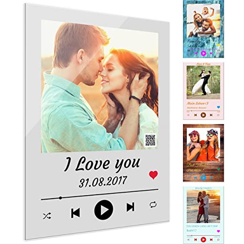 SCHILDER HIMMEL - Personalisiertes Song Cover Musik Bild als Geschenk aus Echt GLAS oder Acrylglas ideal für Frauen & Männer - personalisiert mit Wunsch Foto und Wunsch Text von SCHILDER HIMMEL