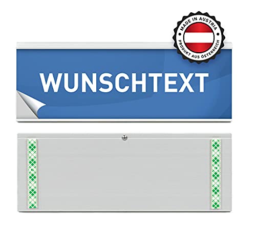 SCHILDER Systeme 1 Stück MODO Türschild | Silber eloxiertes Namensschild | 2 mm Anti-Reflex Acrylscheibe | einfache Klebemontage | werkzeugloser Textwechsel | 149 x 54 mm von SCHILDER Systeme