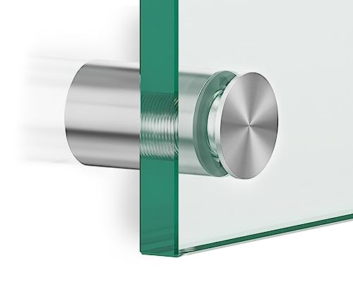 SCHILDER Systeme 4 Stk. Edelstahl - Abstandhalter li13.13 mit Linksgewinde| inkl. Flachkopfschrauben und Dübeln| zur Befestigung von Schilder - Schildbefestigung| hochwertige Glashalter für Schilder von SCHILDER Systeme