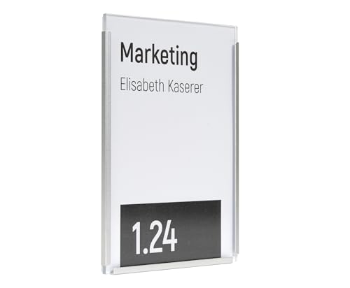 SCHILDER Systeme - ALU.3K Türschilder/Büroschilder in 5 Farben - 5er Pack – A6 bis A3 - Einfache Selbstbeschriftung – Klebemontage (105 x 148 mm (DIN A6), Perlbeige) von SCHILDER Systeme
