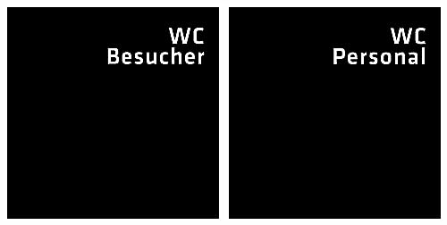 SCHILDER Systeme - Elegantes WOOD.color Türschild schwarz (VIELE MOTIVE), 150 x 150 mm, Motiv: (Schwarz, WC Besucher + WC Personal o. Motiv) von SCHILDER Systeme