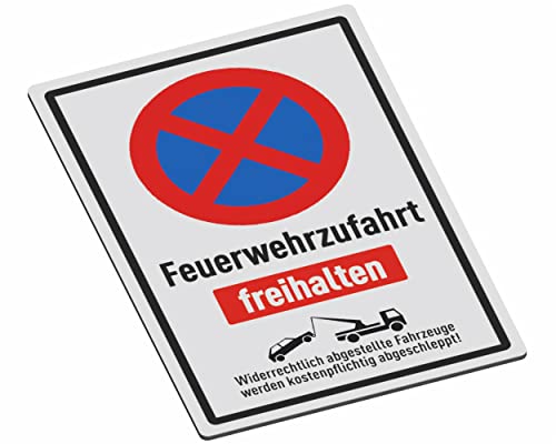 SCHILDER Systeme Hinweisschilder – Feuerwehrzufahrt freihalten – 3mm Aluminium-Dibond-Schild - 30x20 cm – Wasserfest und Witterungsbeständig für den Außenbereich – Rostfrei – Made in Austria von SCHILDER Systeme