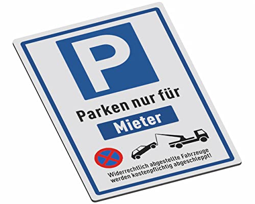 SCHILDER Systeme Hinweisschilder – Parken nur für Mieter – 3mm Aluminium-Dibond-Schild - 30x20 cm – Wasserfest und Witterungsbeständig für den Außenbereich – Rostfrei – Made in Austria von SCHILDER Systeme