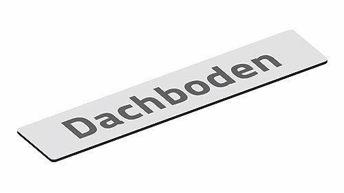 SCHILDER Systeme Hochwertige 2 mm Verbundplatte B1 - Abstellraum Schild - Format 220 x 45 mm - Ecken gerundet - UV-Direktdruck - Klebemontage inklusive (Weiß, Dachboden) von SCHILDER Systeme