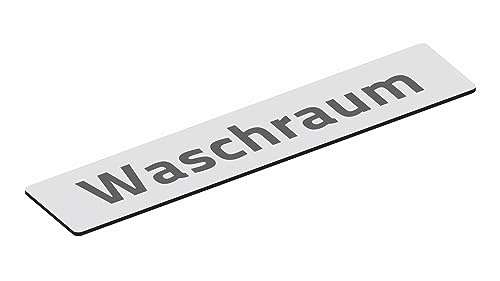 SCHILDER Systeme Hochwertige 2 mm Verbundplatte B1 - Abstellraum Schild - Format 220 x 45 mm - Ecken gerundet - UV-Direktdruck - Klebemontage inklusive (Weiß, Waschraum) von SCHILDER Systeme