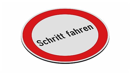 SCHILDER Systeme Verbotsschild Ø 400 mm - Verbundplatte 3 mm mit UV-Druck - MOTIV: Schritt fahren - Glänzender UV-Schutzlack von SCHILDER Systeme