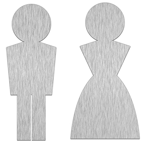 SCHILDER Systeme - WC Schild Alu/Edelstahllook | Damen – Herren | Höhe 120 mm | Stärke 0,5 mm | selbstklebendes Piktogramm – Schild | hochwertiges Toilettenschild | WC Set von SCHILDER Systeme