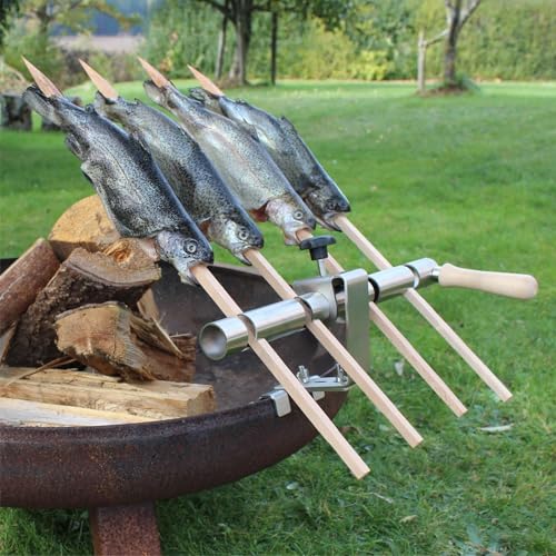 Steckerlfisch Halter Feuerschale Fisch Grill Feuerschale Asado von SCHILLING Fischgrilltechnik