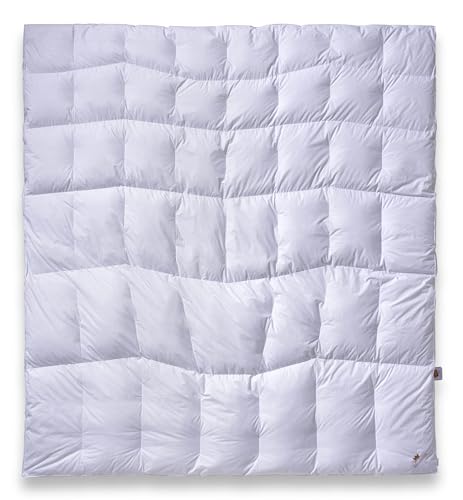SCHLAFKÖNIG Daunendecke 220 x 240 100% Neue Daunen. Winter Bettdecke extra warm mit BodyComfort-S Körperzonen für erholsamen Schlaf, Made in Germany von SCHLAFKÖNIG