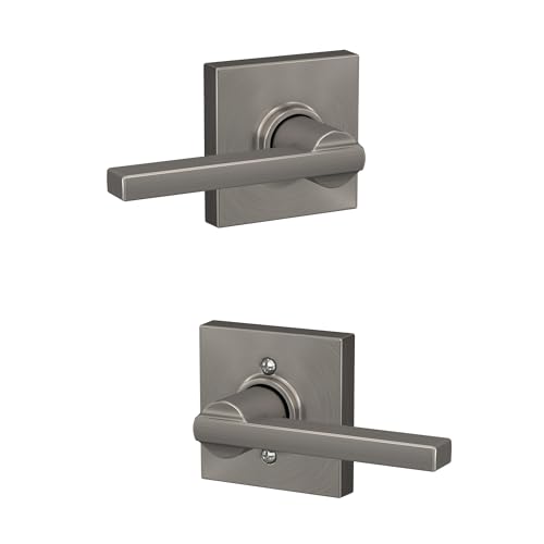 SCHLAGE F10 LAT 619 COL Collins Trim Latitude Hall und Kleiderschrank Hebel, Satin Nickel von SCHLAGE