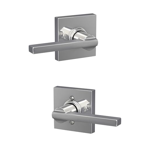 SCHLAGE F10 LAT 625 COL Latitude Hebel mit Collins Trim Flur & Schrank Durchgangstürschloss, helles Chrom von SCHLAGE