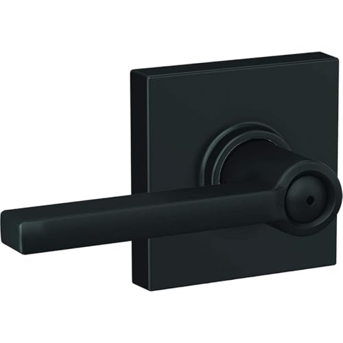 SCHLAGE F40 LAT 622 COL Latitude Hebel mit Collins Trim Bett & Bad Privatsphäre Türschloss, Mattschwarz von SCHLAGE