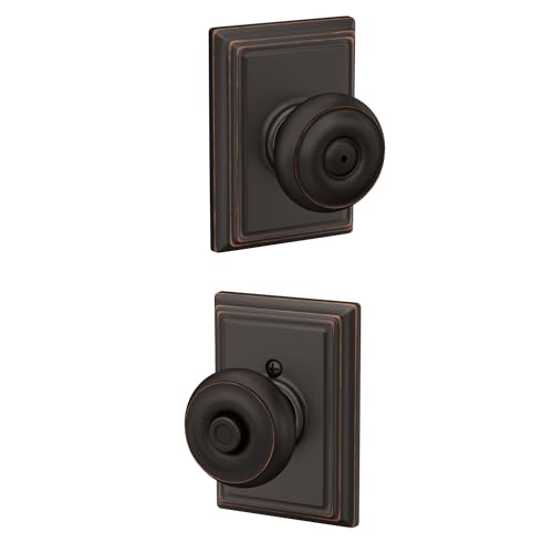 SCHLAGE F40GEO716ADD Addison Collection Georgischer Sichtschutzknauf, antikes Bronze von SCHLAGE
