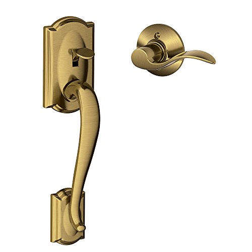 SCHLAGE FE285 CAM 609 ACC LH Camelot Trim untere Hälfte Fronteinstieg Griff mit Akzent-Hebel links Messing antik von SCHLAGE