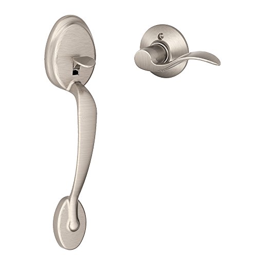 SCHLAGE FE285 PLY 619 ACC LH Plymouth Trim Lower Half Front Entry Handleset with Accent Left Hand Lever, Satin Nickel by Lock Company von SCHLAGE