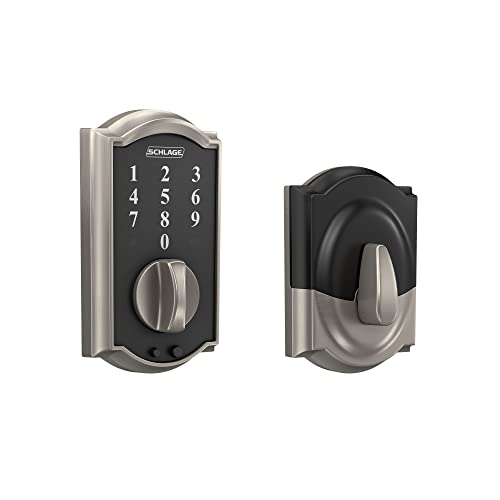 Schlage BE375 CAM 619 Touch Camelot Riegel, elektronisches schlüsselloses Einstiegsschloss, satiniertes Nickel von SCHLAGE