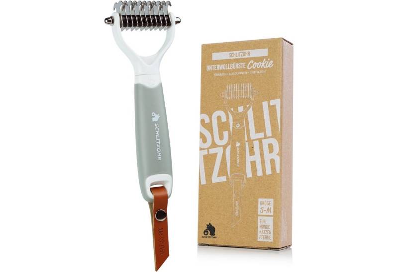 SCHLITZOHR Fellbürste Unterfellbürste Cookie, Edelstahl, Für Hunde, Katzen und Pferde mit mittellangem bis langem Fell von SCHLITZOHR