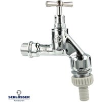 Schlösser Armaturen - js DVGW-Auslaufventil 1/2 Zoll mit Knebeloberteil, rv und Rohrbelüfter, poliert verchromt von SCHLÖSSER ARMATUREN