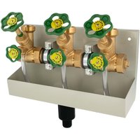 Schlösser Kompakt-Verteilerstation 3-Strang Verteiler - Zulauf 1 1/4 (5/4) Zoll - dn 32, mit Ablaufrinne von SCHLÖSSER ARMATUREN