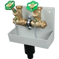Schlösser Kompakt-Verteilerstation 2-Strang Verteiler - Zulauf 1 Zoll - dn 25, mit Ablaufrinne von SCHLÖSSER ARMATUREN