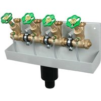 Schlösser Armaturen - schlösser Kompakt-Verteilerstation 4-Strang Verteiler - Zulauf 1 Zoll - dn 25, mit Ablaufrinne von SCHLÖSSER ARMATUREN