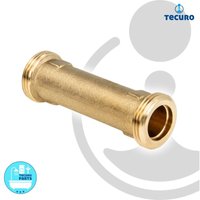 Tecuro Passstück 3/4 Zoll (DN15) x 130 mm für Wasserzähler Wärmemengenzähler - Messing blank von SCHLÖSSER ARMATUREN