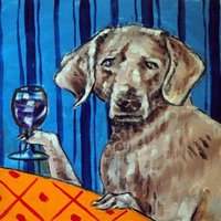 Weimaraner Weinhund Kunstkeramik-Untersetzerfliese Von Schmetzpetz von SCHMETZPETZ