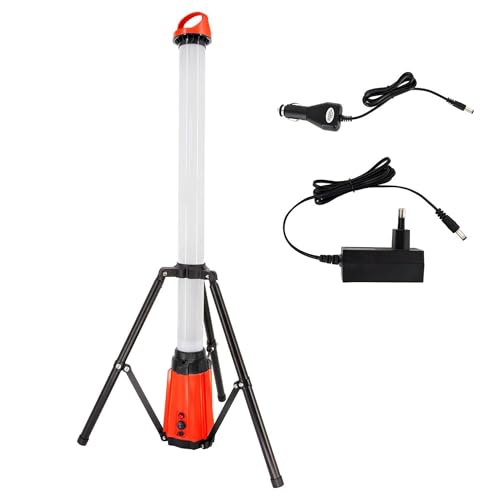 SCHMIDT security tools 360° Akku Standleuchte WLB2800 24 Watt 2800 Lumen LED Arbeitsleuchte Stativ Bau-Strahler IP65 Arbeitsstrahler 1180mm von SCHMIDT security tools