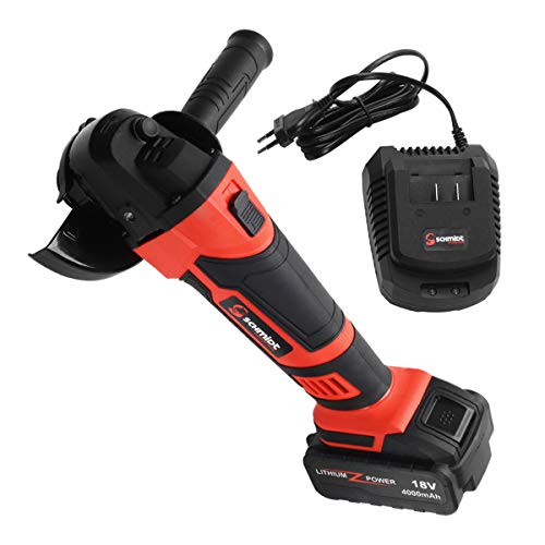 SCHMIDT security tools AG-115 Akku-Winkelschleifer | 8000 U/min | Lithium-Ionen 4.0Ah Akku, Ladegerät | 4-in-1 für Trennen, Schleifen, Schruppen & Polieren von SCHMIDT security tools