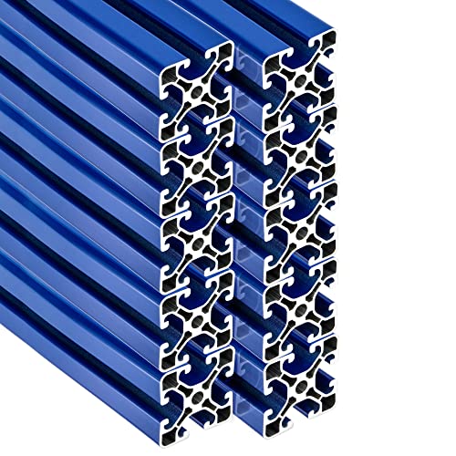 SCHMIDT systemprofile 10 Stück 2000mm Aluminium Profil 40x40mm Nut 8 Strebenprofil Blau 4040 Aluprofil Konstruktionsprofil 2m von SCHMIDT systemprofile