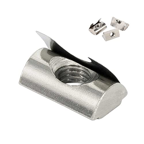 SCHMIDT systemprofile 100x Nutenstein M8 Nut 8 Gleitmutter mit Steg und Feder einschwenkbar Befestigungsmaterial Aluprofil-Zubehör von SCHMIDT systemprofile