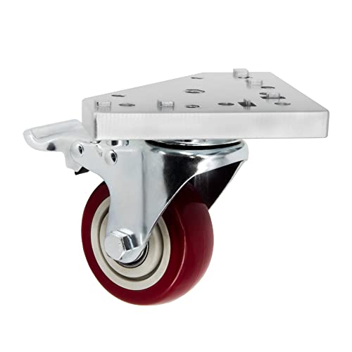 SCHMIDT systemprofile 10x Lenkrolle mit 3D-Platte Nut 8 Schwerlastrolle Bremse Transportrolle Aluprofil-Zubehör von SCHMIDT systemprofile