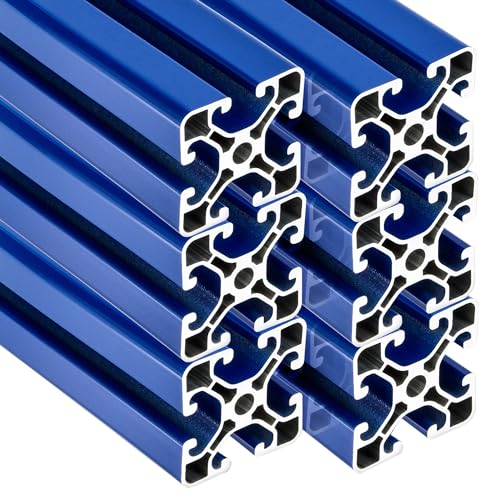 SCHMIDT systemprofile 6 Stück 2000mm Aluminium Profil 40x40mm Nut 8 Strebenprofil Blau 4040 Aluprofil Konstruktionsprofil 2m von SCHMIDT systemprofile