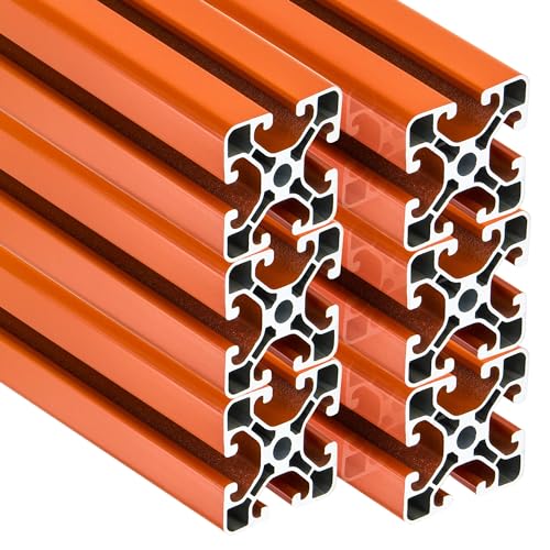 SCHMIDT systemprofile 6 Stück 2000mm Aluminium Profil 40x40mm Nut 8 Strebenprofil Orange 4040 Aluprofil Konstruktionsprofil 2m von SCHMIDT systemprofile
