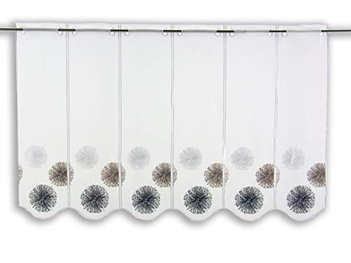 SCHMIDTGARD STOFFE Scheibengardine Rawlins Stein/grau | Höhe 45/60cm | Breite der Gardine frei wählbar in 15,5cm Schritten | Gardine | Panneaux | (Höhe 60cm) von SCHMIDTGARD STOFFE