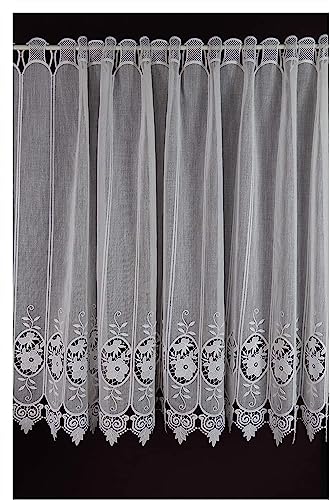 SCHMIDTGARD STOFFE Scheibengardine nach Maß Makramee Häkegardine Vintage 90 (H) cm wählbare Breite in 8 cm Schritten von SCHMIDTGARD STOFFE