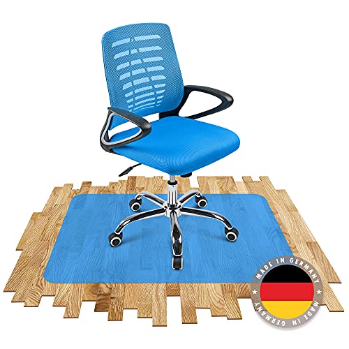 SCHMIEDWERK Bodenschutzmatte farbig | Bürostuhl Unterlage | Kratzfest | Made in Germany (Blau, 80 x 120 cm) von SCHMIEDWERK