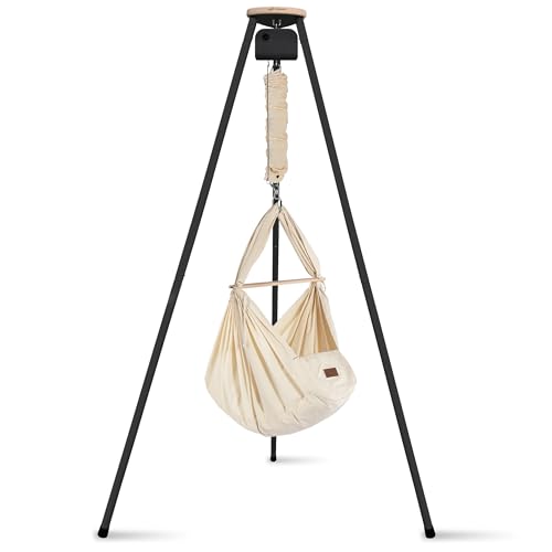 SCHMUSEWOLKE Federwiege Bio mit Tipi Anthrazit und Anthrazit Motor - für Babys ab Geburt bis 15 kg - Federwiegen-Set mit Gestell und Motor - mit Schafwollmatratze SCHMUSEWOLKE Federwiege Bio mit Tipi Anthrazit und Anthrazit Motor - für Babys ab Geburt bis 15 kg - Federwiegen-Set mit Gestell und Motor - mit Schafwollmatratze von SCHMUSEWOLKE Bestes für Babys