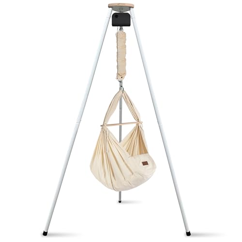 SCHMUSEWOLKE Federwiege Bio mit Tipi Weiß und Anthrazit Motor - für Babys ab Geburt bis 15 kg - Federwiegen-Set mit Gestell und Motor - mit Kunstfasermatratze SCHMUSEWOLKE Federwiege Bio mit Tipi Weiß und Anthrazit Motor - für Babys ab Geburt bis 15 kg - Federwiegen-Set mit Gestell und Motor - mit Kunstfasermatratze von SCHMUSEWOLKE Bestes für Babys
