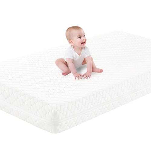 SCHNAUZER HOME Kinderbettmatratze, doppelseitig atmungsaktive Baby- und Kleinkind-Matratze aus Memory-Schaum mit abnehmbarem und waschbarem Bezug, 100 % Strickstoff, passend für Standard-Kinderbetten SCHNAUZER HOME Kinderbettmatratze, doppelseitig atmungsaktive Baby- und Kleinkind-Matratze aus Memory-Schaum mit abnehmbarem und waschbarem Bezug, 100 % Strickstoff, passend für Standard-Kinderbetten von SCHNAUZER HOME