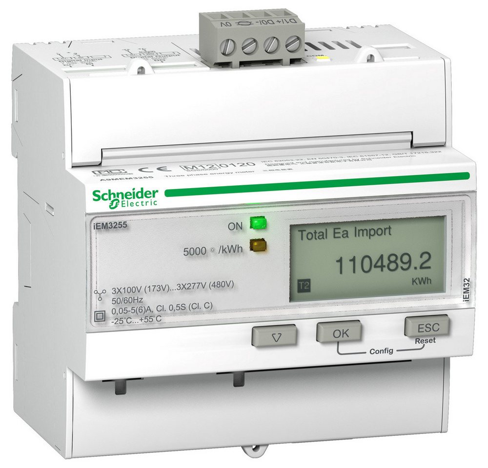 SCHNEIDER Wechselstromzähler Schneider Electric A9MEM3255 A9MEM3255 E-Zähler digital MID-konform:, A9MEM3255 von SCHNEIDER