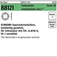 Sperrzahnscheibe r 88121 beidseitig gezahnt vs 10 x16 x1,5 Federstahl mechanisch verzinkt von SCHNORR