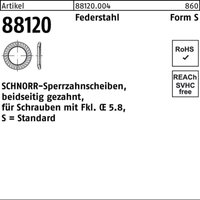 Sperrzahnscheibe r 88120 beidseitig gezahnt S36 x54 x2,5 Federstahl Sperrzahnscheibe r 88120 beidseitig gezahnt S36 x54 x2,5 Federstahl von SCHNORR