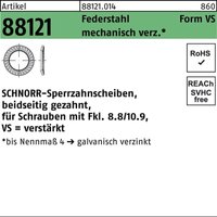 Sperrzahnscheibe r 88121 beidseitig gezahnt vs 5 x 9 x1 Federstahl mechanisch verzinkt von SCHNORR