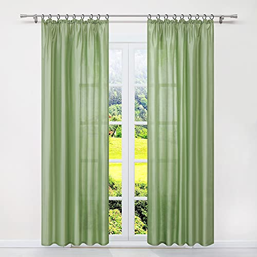 SCHOAL Gardinen Wohnzimmer mit Kräuselband Halbtransparente Vorhänge Gardinenschal Wohnzimmer Fensterschal Uni Grün BxH 140x145cm 1 Stück SCHOAL Gardinen Wohnzimmer mit Kräuselband Halbtransparente Vorhänge Gardinenschal Wohnzimmer Fensterschal Uni Grün BxH 140x145cm 1 Stück von SCHOAL