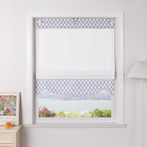SCHOAL Raffrollo mit Ösen Transparente Raffgardine Ösenrollo mit Laternenmuster Moderne Gardine für Fenster 1 Stück BxH 100x140 cm SCHOAL Raffrollo mit Ösen Transparente Raffgardine Ösenrollo mit Laternenmuster Moderne Gardine für Fenster 1 Stück BxH 100x140 cm von SCHOAL