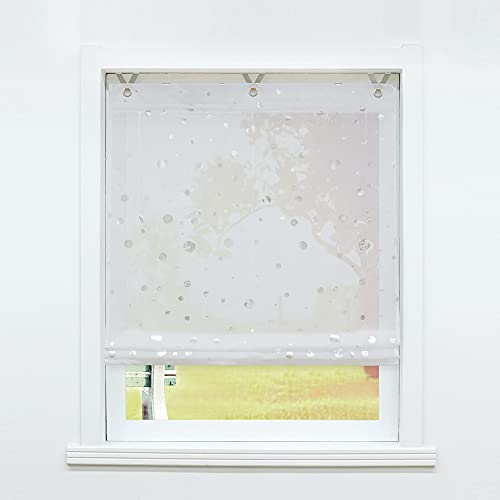 SCHOAL Raffrollo ohne Bohren Raffgardinen mit Ösen Gardinen Modern Ösenrollo Vorhänge Transparent BxH 120x130cm 1 Stück Weiß #3 SCHOAL Raffrollo ohne Bohren Raffgardinen mit Ösen Gardinen Modern Ösenrollo Vorhänge Transparent BxH 120x130cm 1 Stück Weiß #3 von SCHOAL